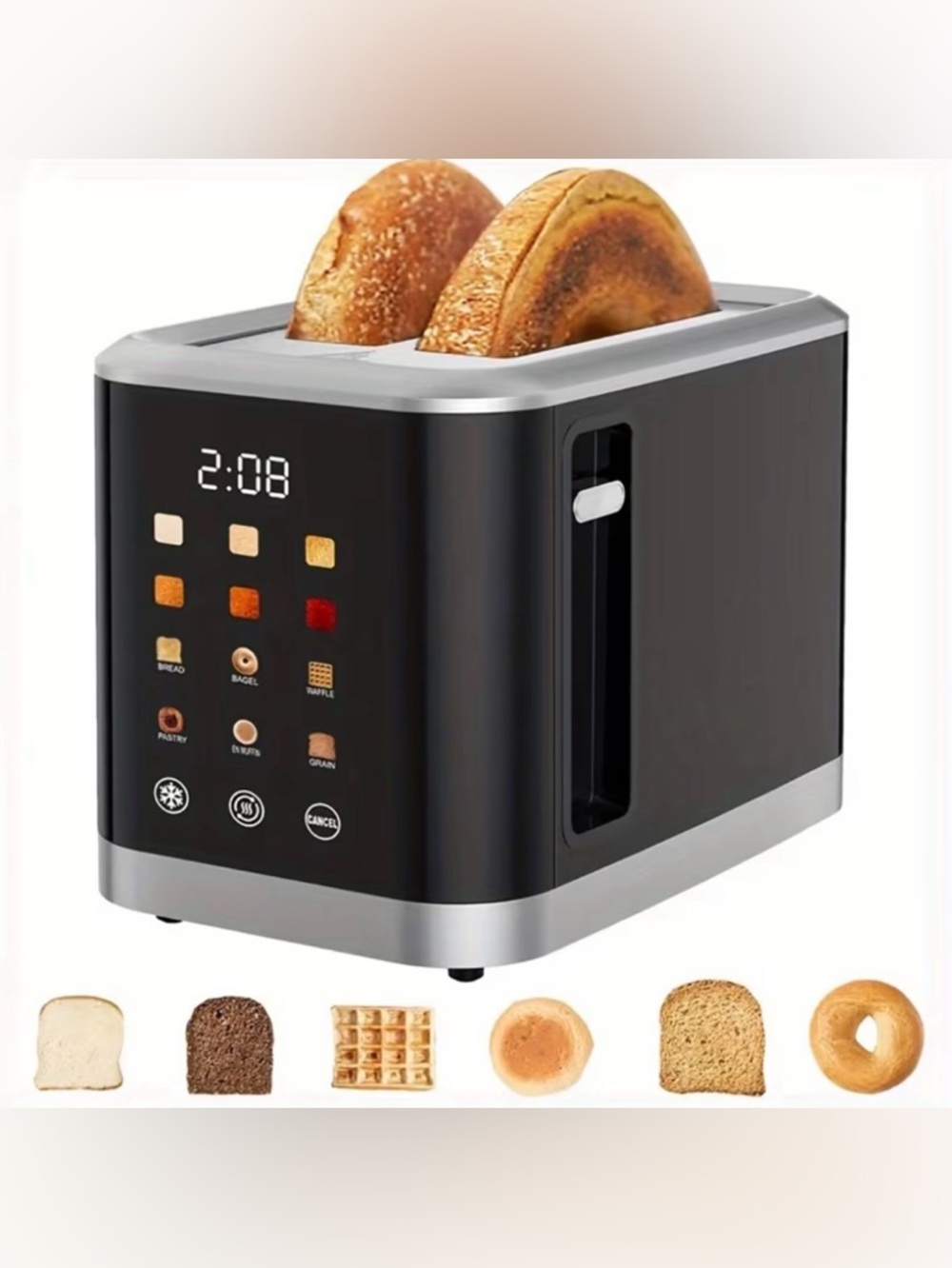 (23) - 2-Slice Smart Digital Toaster w/ LED Display – 6 Browning Levels